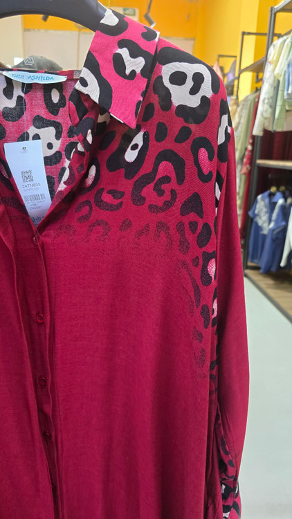 پیراهن مانتویی نخی زنانه - نمای پشت