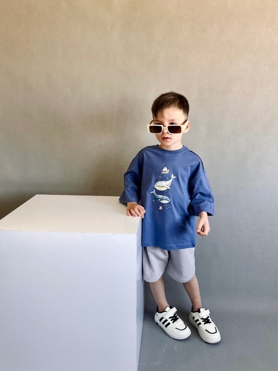 تیشرت شورتک اسپرت بچگانه طرح وال - نمای اصلی